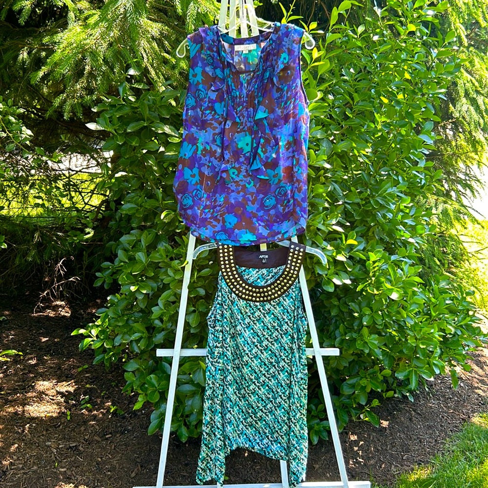 Two dressy tops sleeveless